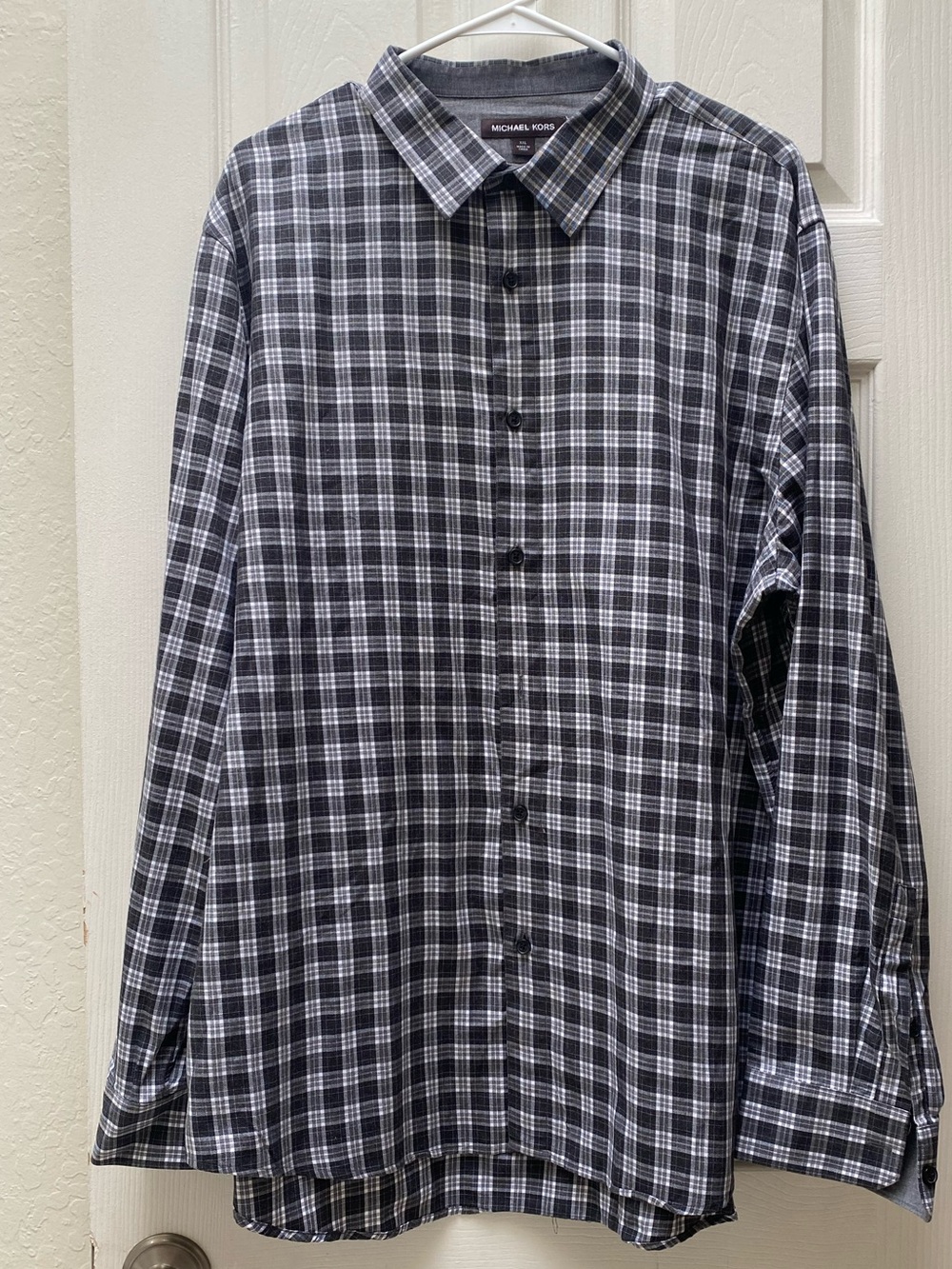 MICHAEL KORS | 100% Cotton Plaid Button Down Shirt Tailored Fit XXL - Picture 5 of 17